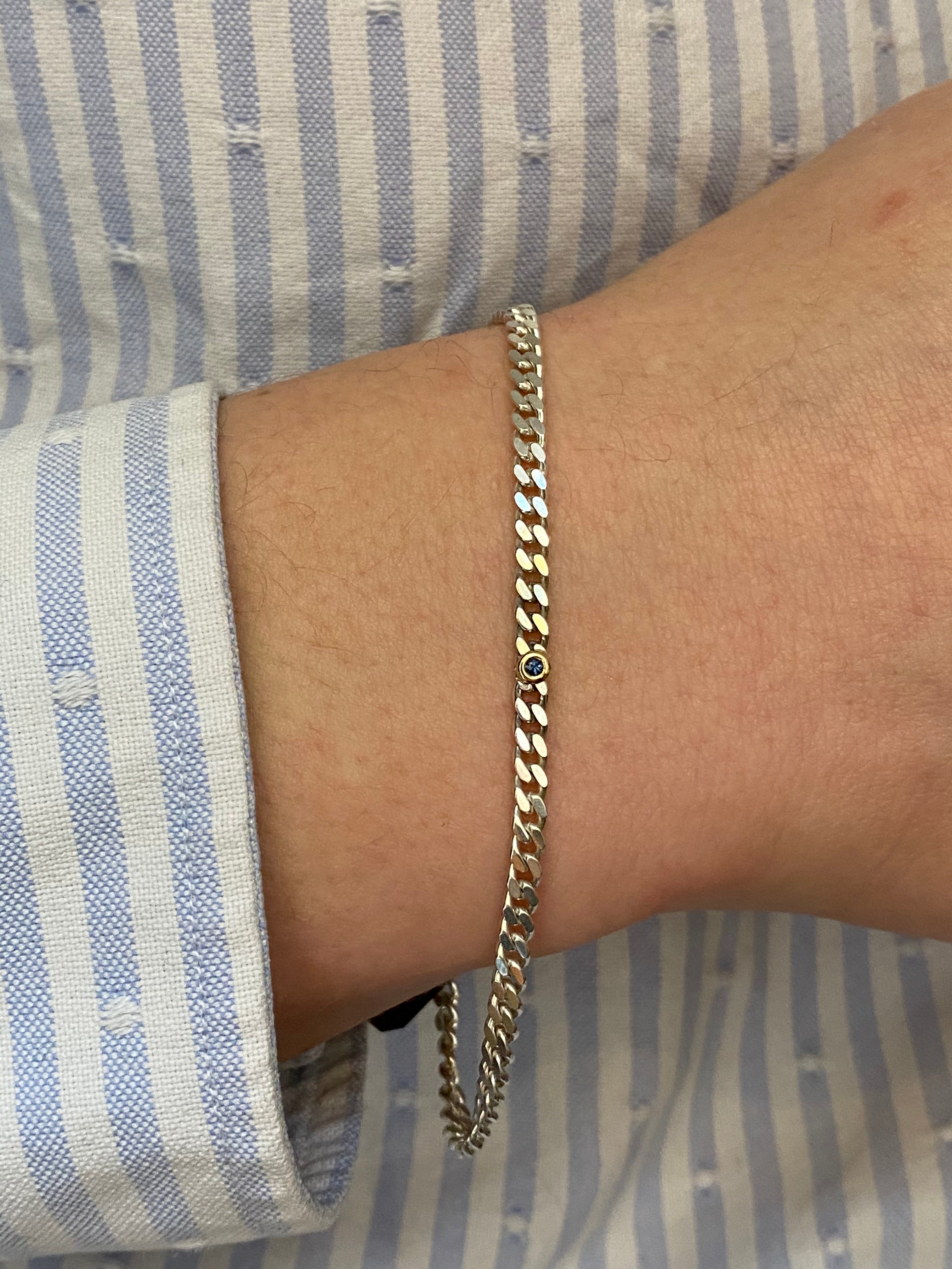 Sølv armbånd med brillant