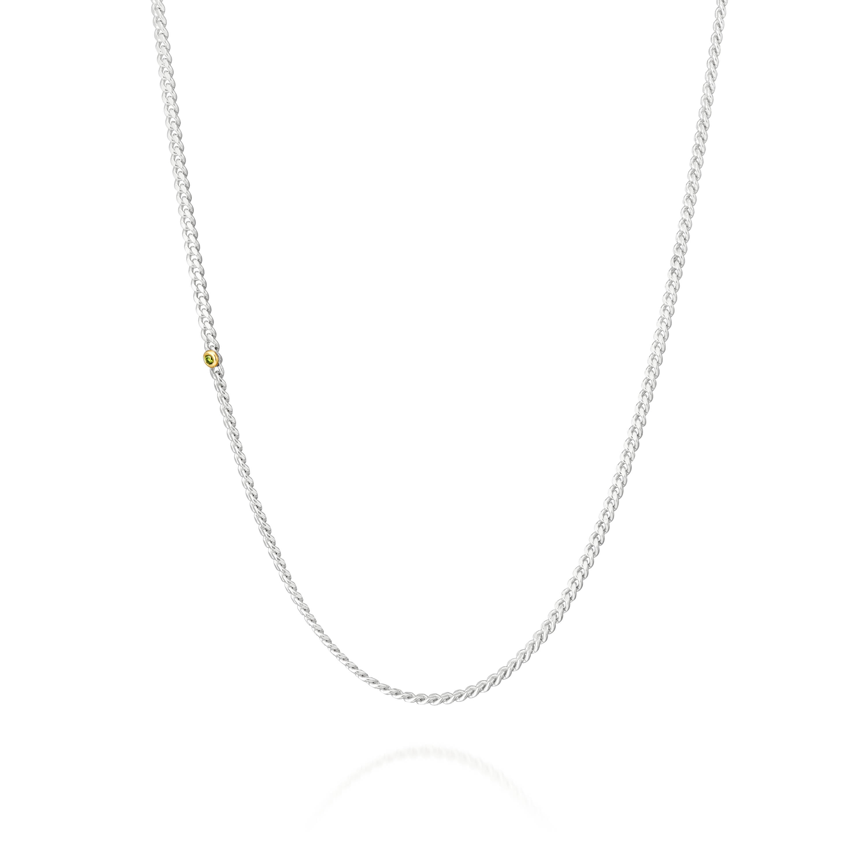 Sølv kæde med brillant